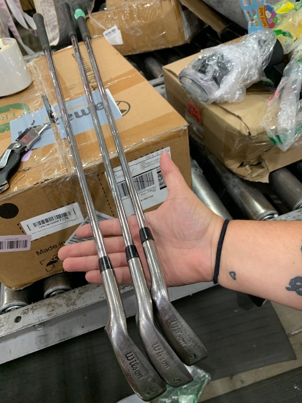 Photo 1 of ***** RETAIL PRICE CHANGE TO $230*** WILSON 3 SET LEFT HANDED GOLD CLUBS 5,8,9 SILVER