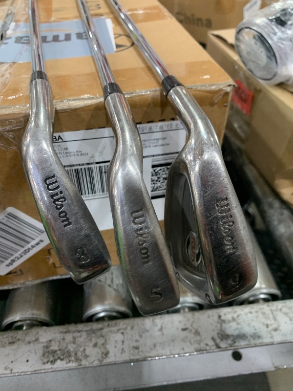 Photo 1 of ***** RETAIL PRICE CHANGE TO $230*** WILSON 3 SET LEFT HANDED GOLD CLUBS 5,8,9 SILVER