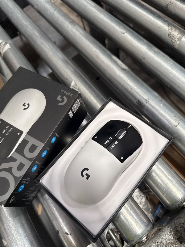 Photo 1 of **MISSING DONGLE**Logitech G PRO X2 SUPERSTRIKE Wireless Gaming Mouse: Customizable Rapid Trigger Magnetic Analog Switches, Adjustable Click Haptics, 61g Ultra Lightweight, USB-C, <8K Polling, for PC/Mac - Black/White