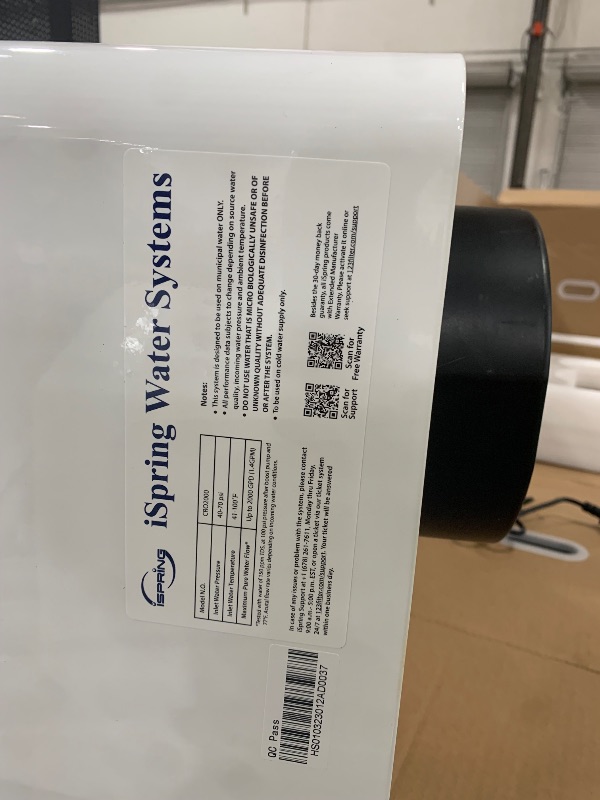 Photo 1 of **Box 1 of 2***iSpring CRO2000 4-Stage Tankless Commercial Reverse Osmosis Drinking Water Filtration System w/Dual Pumps, Pressure Gauges, and Freestanding Stainless Steel Bracket, 2000 GPD