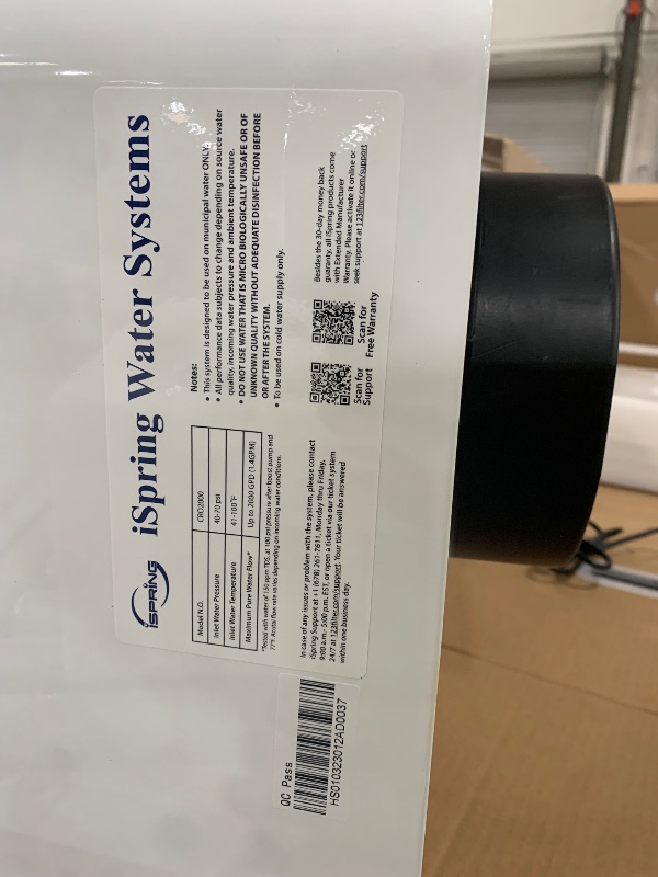Photo 1 of **Box 1 of 2***iSpring CRO2000 4-Stage Tankless Commercial Reverse Osmosis Drinking Water Filtration System w/Dual Pumps, Pressure Gauges, and Freestanding Stainless Steel Bracket, 2000 GPD