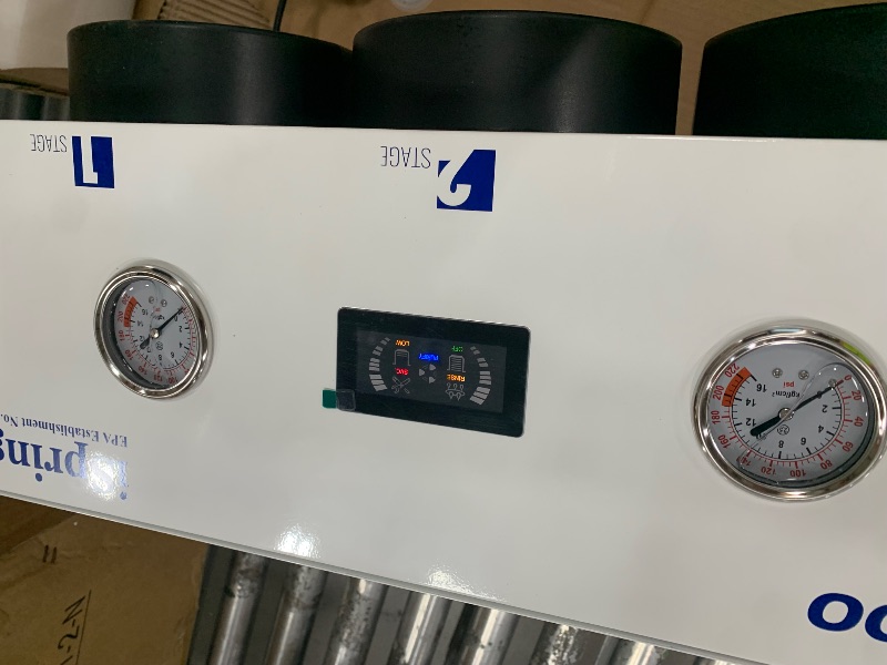 Photo 1 of **Box 1 of 2***iSpring CRO2000 4-Stage Tankless Commercial Reverse Osmosis Drinking Water Filtration System w/Dual Pumps, Pressure Gauges, and Freestanding Stainless Steel Bracket, 2000 GPD
