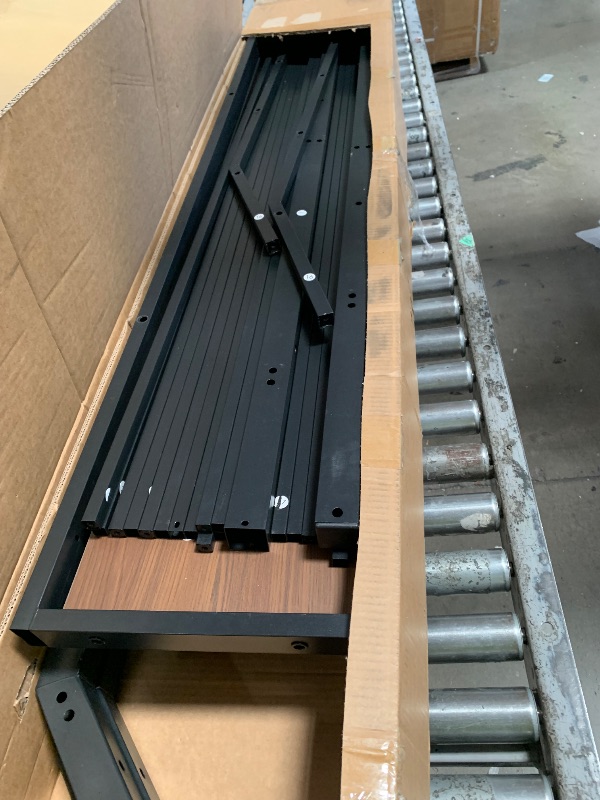 Photo 1 of **MISSING PIECES, PARTS ONL;Y**Bellemave Bunk Bed Queen Over King with LED, Heavy Duty Metal Bunk BedFrame with Storage Shelves and Lights, Woodgrain+BlackLPNRRHX9377039