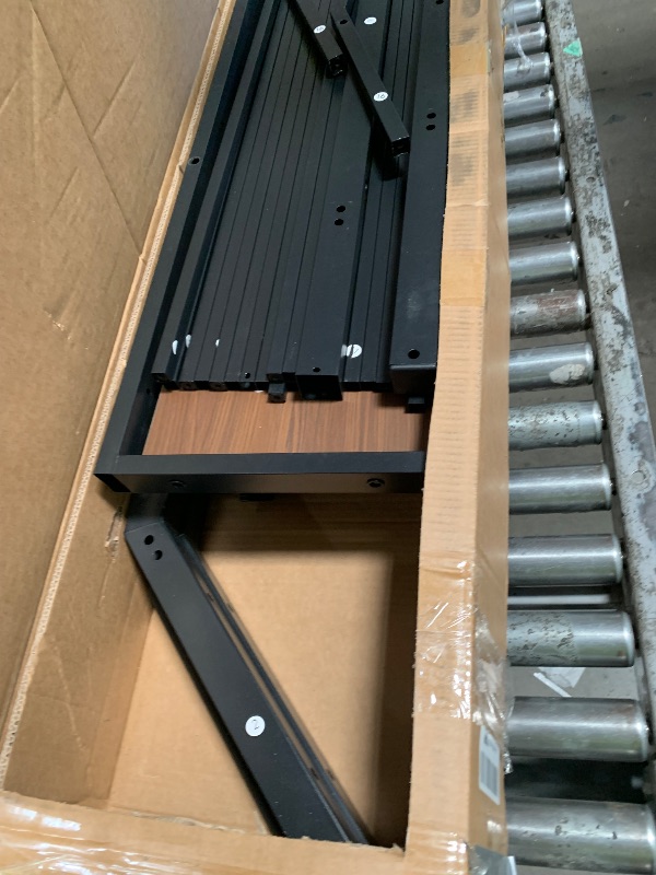 Photo 1 of **MISSING PIECES, PARTS ONL;Y**Bellemave Bunk Bed Queen Over King with LED, Heavy Duty Metal Bunk BedFrame with Storage Shelves and Lights, Woodgrain+BlackLPNRRHX9377039