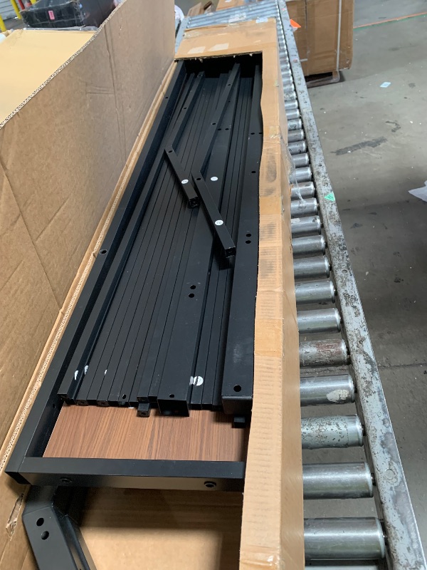 Photo 1 of **MISSING PIECES, PARTS ONL;Y**Bellemave Bunk Bed Queen Over King with LED, Heavy Duty Metal Bunk BedFrame with Storage Shelves and Lights, Woodgrain+BlackLPNRRHX9377039