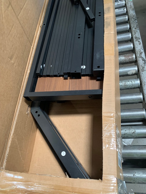Photo 1 of **MISSING PIECES, PARTS ONL;Y**Bellemave Bunk Bed Queen Over King with LED, Heavy Duty Metal Bunk BedFrame with Storage Shelves and Lights, Woodgrain+BlackLPNRRHX9377039