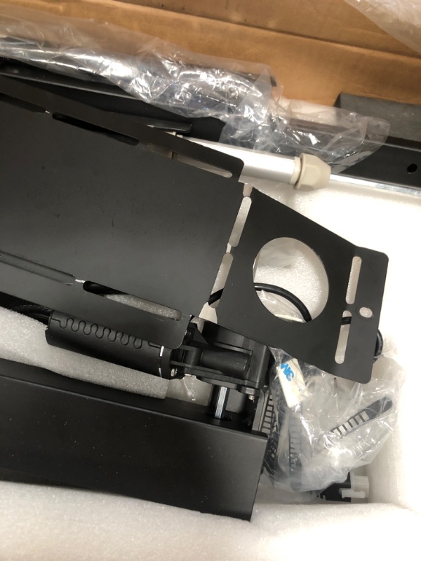 Photo 1 of **unknown if missing parts** Gaming Standing Desk with LED Lights & Host Shelf, 55" x 24" Gaming Table with Music Sensing APP Control, Underdesk Cable Storage Electric Standing Desk, Black Carbon Fiber PC Table for Home Office