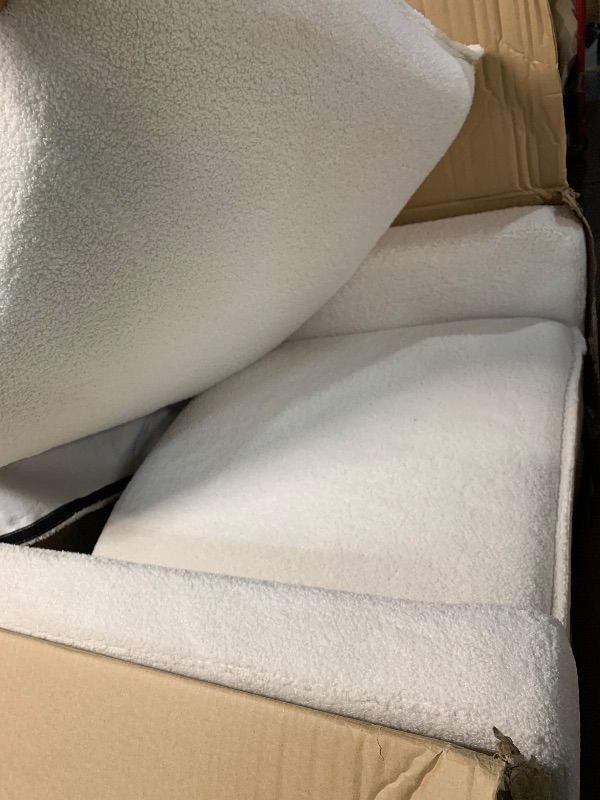 Photo 1 of **BACK OF RECLINER AHS SOME DAMAGE** Oxford Baby Uptown Upholstered Glider Recliner Rocking Chair 360° Swivel for Nursery and Living Room - Boucle White