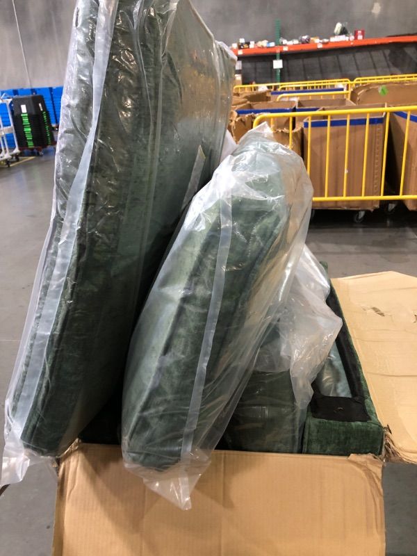 Photo 1 of ***MISSING PARTS***
Marsail Pull Out Sofa Bed, Queen Size Sleeper Sofa with Memory Foam Mattress, 2-in-1 Convertible Chenille Couch Bed with 2 USB Charging and Removable Covers, Loveseat for Living Room, Apartment, Green