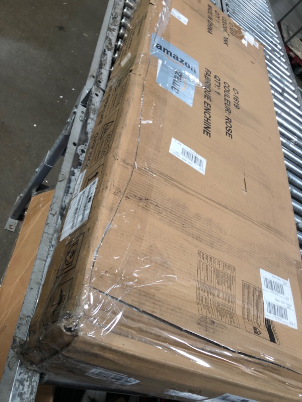 View 4 of **ONLY 1 BOX , MISSING BOX 1** PARTS ONLY*** Full LED Bed Frame with Storage Headboard & 2 Storage Drawers, Princess Velvet Upholstered Bed with Vertical Tufted Headboard Design for Girls, USB & Type-C Charging Ports, Wooden Slats Support, Pink