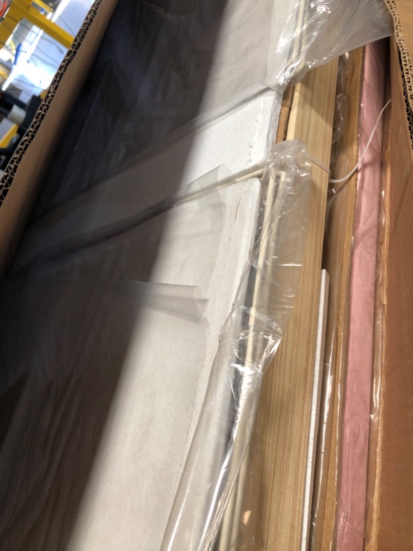 View 5 of **ONLY 1 BOX , MISSING BOX 1** PARTS ONLY*** Full LED Bed Frame with Storage Headboard & 2 Storage Drawers, Princess Velvet Upholstered Bed with Vertical Tufted Headboard Design for Girls, USB & Type-C Charging Ports, Wooden Slats Support, Pink