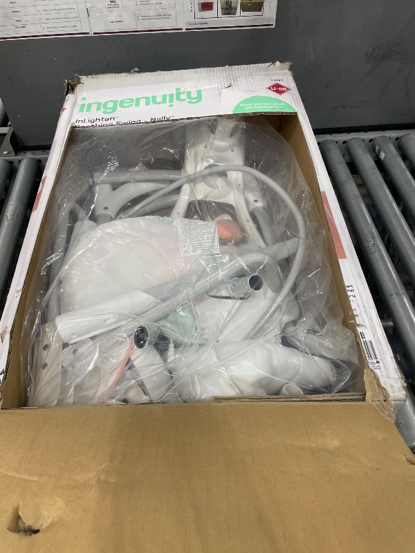 Photo 1 of **SEE NOTES** Ingenuity InLighten 5-Speed Baby Swing - Swivel Infant Seat, 5 Point Safety Harness, Nature Sounds, Lights - Nally Owl