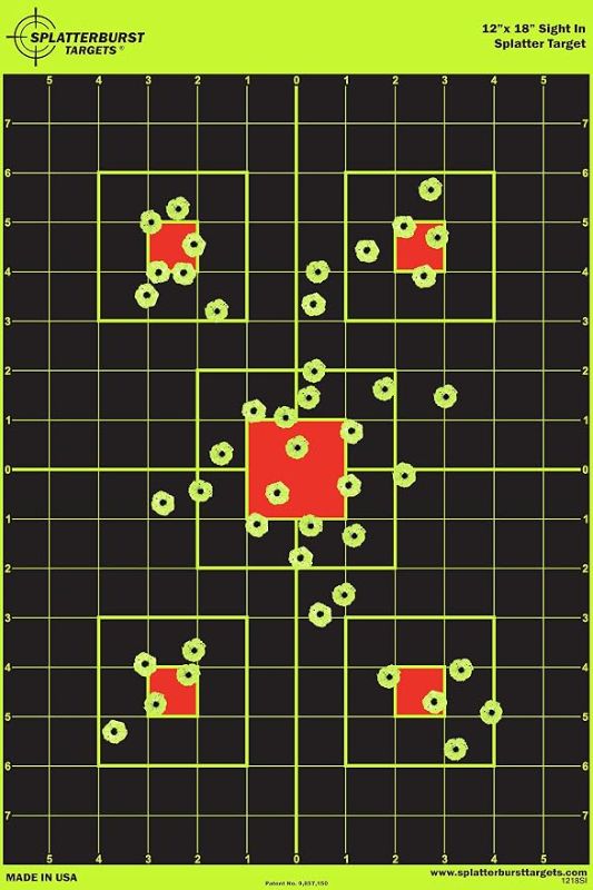Photo 1 of 12"x18" Sight in Splatterburst Target - Instantly See Your Shots Burst Bright Florescent Yellow Upon Impact!