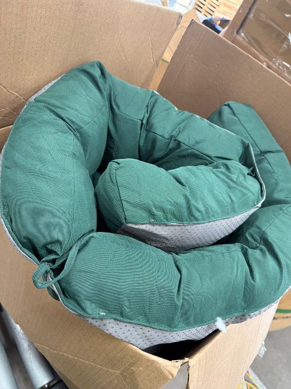 Photo 1 of * has a tiny tear*TESICA Dark Green Patio Chair Cushion for Outdoor Indoor