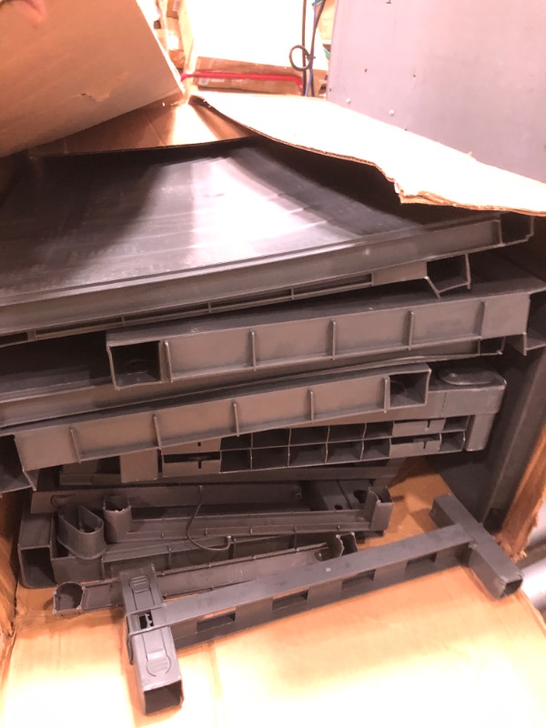 Photo 1 of ***MISSING PIECE****
Sterilite 4 Shelf Cabinet, Durable Plastic Storage Solution, Gray, 1 Pack