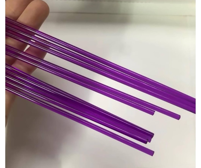 Photo 1 of 12PCS Acrylic Rod Dowel Colourful Solid Plastic Bar Stick Round Rod for Model Making DIY Crafts 6mm/8mm/10mm Diameter 500mm Length (Purple,10mm)
