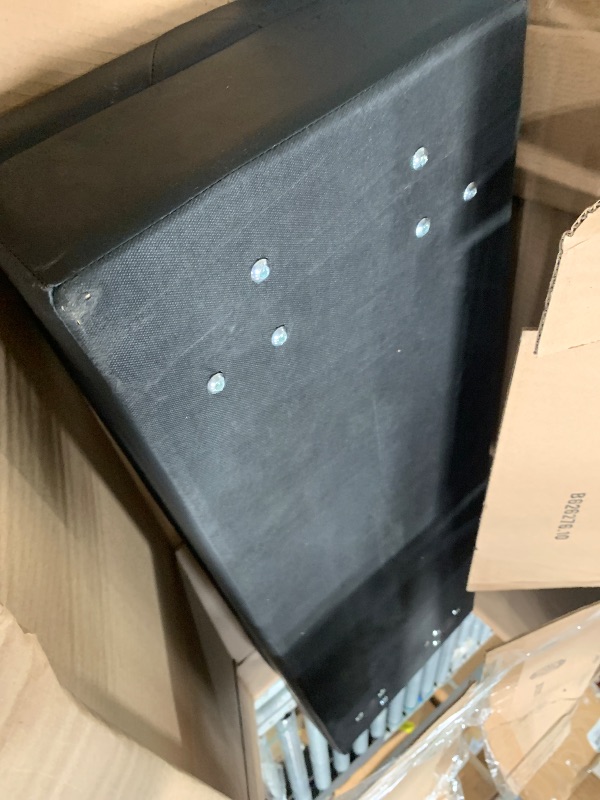 View 3 of **PARTS ONLY** RUCUKEN Storage Ottoman Bench, Black Faux Leather