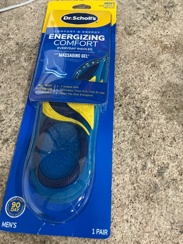Photo 1 of ***CUT TO SIZE 9**Dr. Scholl’s Energizing Comfort Men’s Everyday Insoles with Massaging Gel - Clinically Proven, All-Day Energy and Comfort Inserts with Patented Triple Gel Design - Shock Absorbing, Arch Support