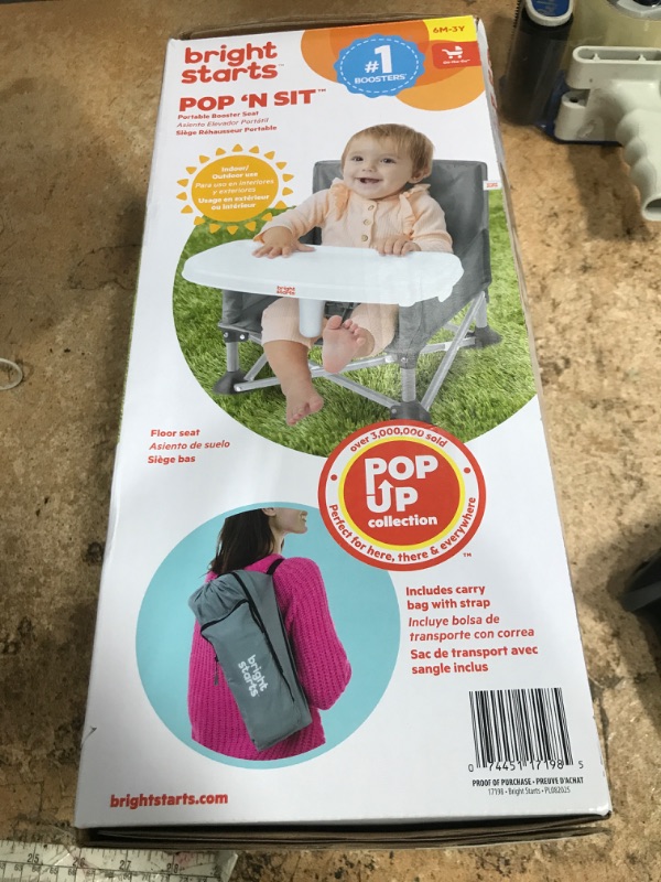 Photo 1 of **Has Small Tear** Bright Starts Pop 'N Sit Portable Booster Seat