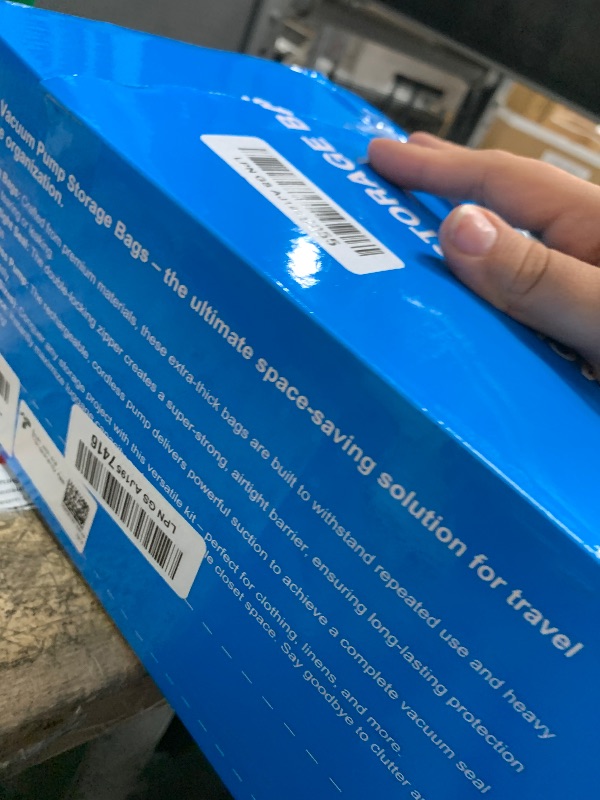 Photo 1 of 15 Pack Vacuum Storage Bags for Travel with Rechargeable Cordless Pump, Space Saver Bags for Clothes, Compression Packing Bags for Luggage and Suitcase,Blue