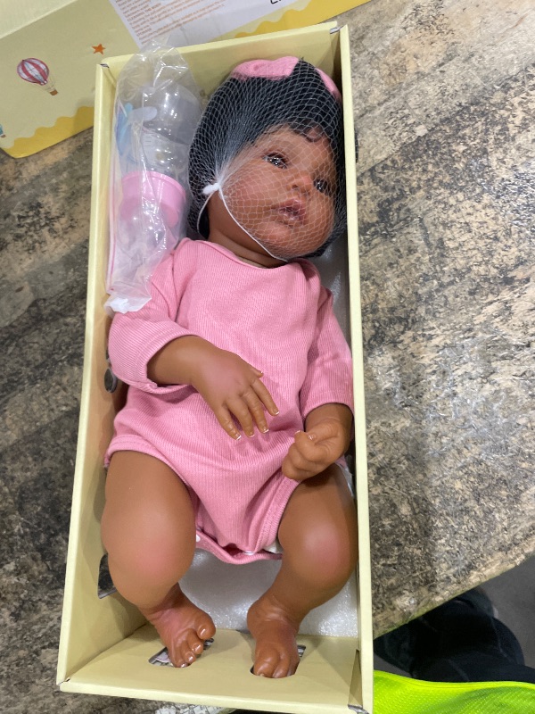 Photo 1 of ***BABY IS DIFFRENT FROM BABY IN STOCK PHOTO, NOT A BABESIDE SILICONE BABY *****BABESIDE 16 inch Full Body Silicone Baby Dolls, Reborn Baby Doll Black Girl