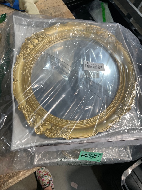 View 2 of ***mirror is broken *****4 PCS Vintage Gold Mirror Set Vintage Mirrors for Wall Antique Shield Shape Square Oval Decorative Mirror Jewelry Dresser Organizer Tray for Living Room Bedroom Wedding Desktop Photography Decoration