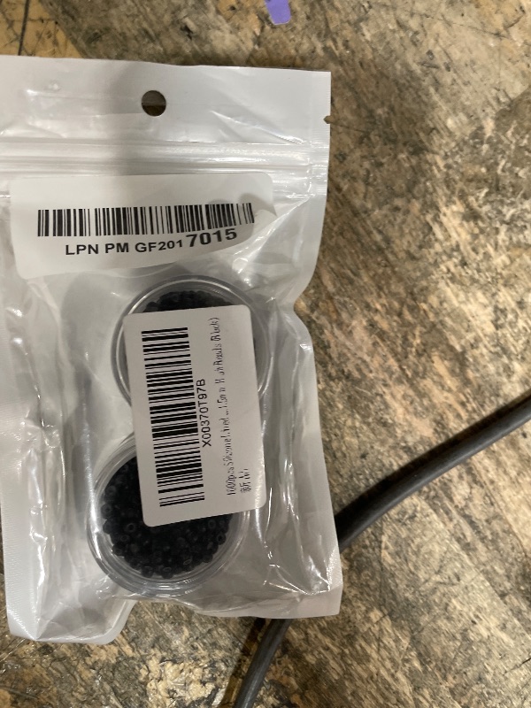 Photo 1 of 1000 Pcs Nano Ring Beads for Hair Extensions 3.0mm×1.5mm×2mm Silicone Lined Copper Micro Links Rings (Black)