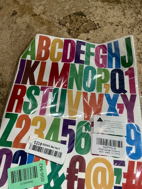 Photo 1 of 1000 Piece 20 Sheet Letter Sticker, 2 Inch Large Alphabet Stickers, Self Adhesive Vinyl Letter Stickers, Waterproof Alphabet & Number Sticker for Mailbox, Window, House Number Sign, Address Number