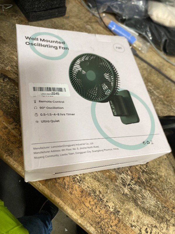 Photo 1 of ***SEE NOTES***LEMOISTAR 8 Inch Wall Mounted Fan with Remote