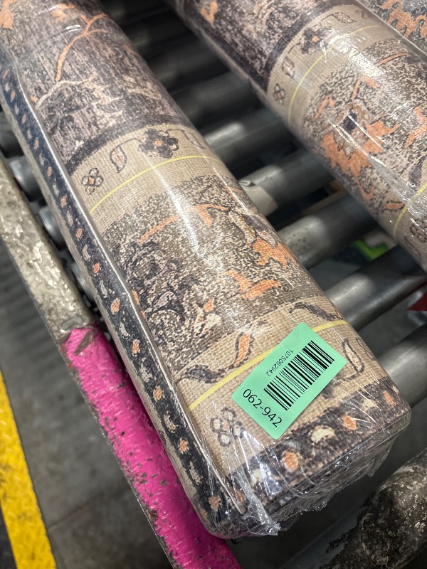 Photo 1 of *** STOCK PHOTO SIMILAR NOT EXACT *** 6' x 9' Durable Vinyl Rugs for Living Room, Vintage Floral Pattern for Dining Room, Bedroom, Home Office, Bobo Green Non-Slip Large Rugs for Indoor&Outdoor RV, Deck, Backyard, Balcony,Home Decor