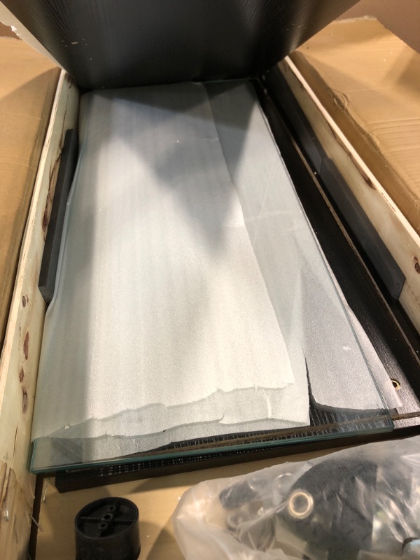 Photo 1 of ** sold as is no refund/return ** see comments Zevemomo Tempered Glass Display Cabinet with Lights, 4-Tier Curio Cabinet with Glass Doors and Lock, Glass Display Case for Collectibles, for Living Room, Bedroom, Office, Black, Double Door
