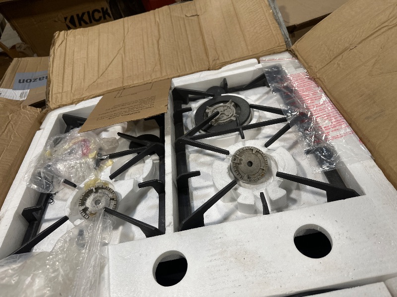Photo 1 of ***UPDATED 5/9*** MOCIFI 24 Inch Built-in Gas Cooktop 4 Burner - Black Tempered Glass Stove Top with Dual Fuel NG/LPG Conversion Kit, Thermocouple Protection & Easy-Clean Surface, Sealed Burners Gas Hob