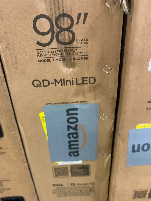 Photo 1 of ***FINAL SALE NO RETURN *PARTS **** TCL 98 Inch Class QM6K Series | Mini LED QLED 4K HDR | 98QM6K, 2025 Model | 120HZ-144HZ High Brightness Smart Google TV Dolby Atmos Onkyo Audio | Voice Remote Alexa Gaming Streaming Television