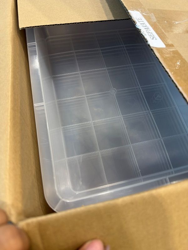 Photo 1 of **MISSING PARTS**
Hoteam 10 Pcs Flat Storage Organizer Tray Bin Paper Tray for Classroom Plastic Stackable File Organizer for School Office Teacher Book Organization(Clear,13.78 x 9.84 x 3.15 Inch)