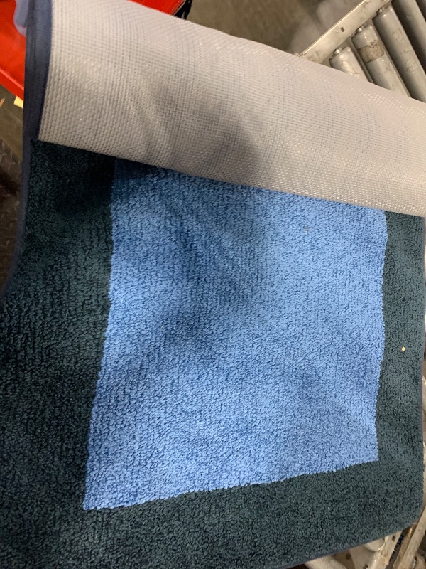 Photo 1 of ** SIMILAR IMAGE ***PURRUGS Dirt Trapping Door Mat 24" x 84", Non-Slip Washable Entry Mat, Dog Doormat, Front Door Mat, Super Absorbent Entrance Mat for Muddy Shoes & Paws, Light Blue & Navy