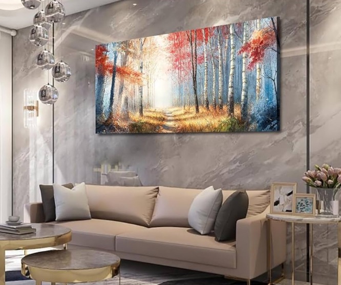 Photo 1 of ** UNKNOWN MEASUREMENTS/ SIMILAR IMAGE **Birch Tree Wall Art Canvas Pint