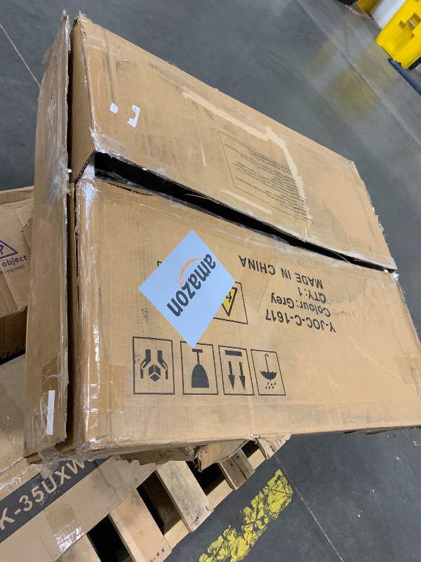 Photo 1 of ***MISSING PARTS, SELLING AS IS, FINAL SALE***51” Round Dining Table Set for 6, Kitchen Table and Chairs for 4, Circle Table Round Pedestal Dining Room Dinner Dinette Table Set,5 Piece Space Saving Wood Kitchen & Dining Room Tables (Grey, 51In)***MISSING 