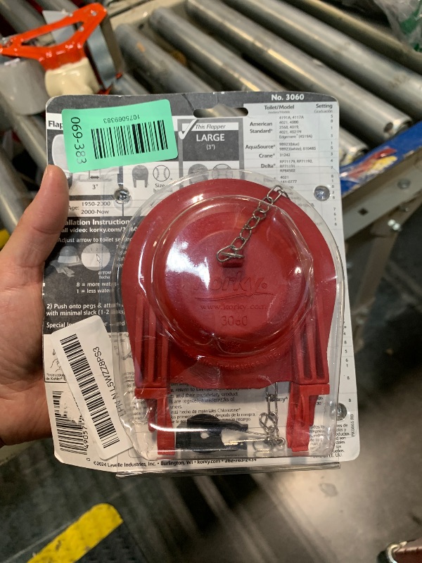 Photo 1 of **UNTESTED**
Korky 3060BP Universal Toilet Flapper Replaces Most Large 3-Inch Flappers - Long Lasting Rubber - Easy to Install - Made in USA, Red