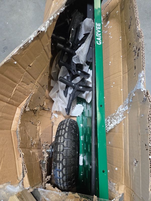 View 4 of ***MISSING WHEEL*** 48" Plug Aerator Tow Behind - Heavy Duty Lawn & Farm Aerator with 32 Steel Tines, Weight Tray & Transport Wheels | Universal Hitch for Tractor, ATV, Zero Turn Mower