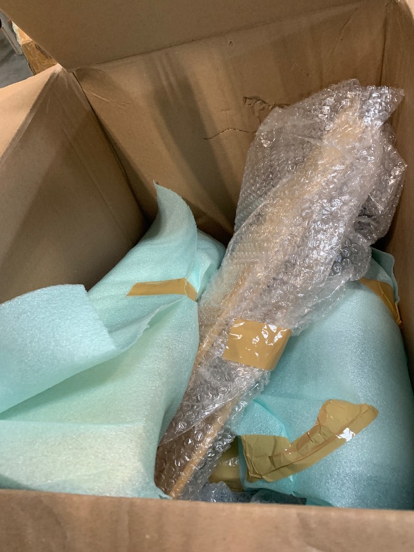 Photo 1 of *** SOLD FOR PARTS *** *** LIGHT BROKEN *** 52 Inch Outdoor Ceiling Fans with Lights and Remote Control, Dimmable 5 Blade Wood Outdoor Ceiling Fans for Patios, White Natural Wood Bedroom Ceiling Fan with Lights, Noiseless DC Motor