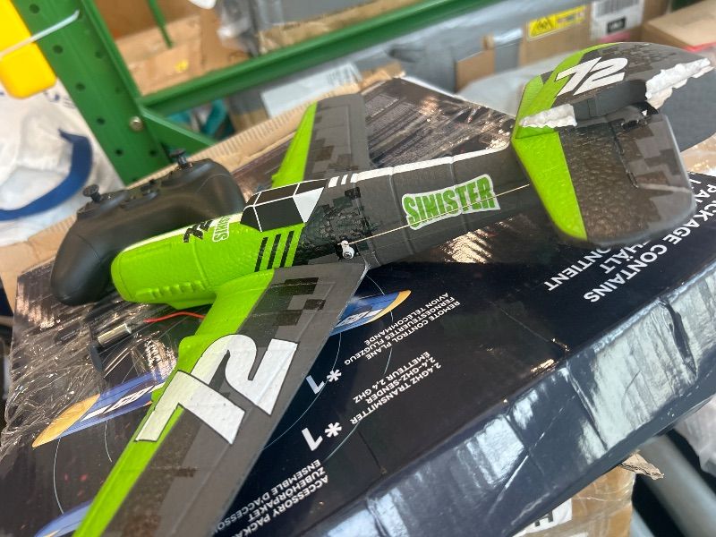 Photo 1 of *MAJOR DAMAGE*
BEZGAR HQ089 RC Plane, Drones for Kids, 6-axis Gyro Remote Control Airplane, RC Helicopter, Easy Control for Beginners Toys with Colorful LED Navigation Lights(Green)