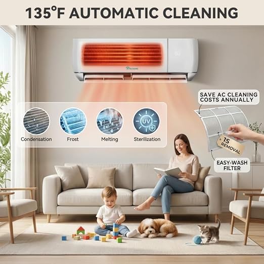 Photo 1 of ** VERY USED/ DAMAGE**  YITAHOME 12000 BTU Mini Split Air Conditioner Heat Pump System, Wifi Enabled 20 SEER2 115V Inverter Ductless AC Cool Up to 750 Sq. Ft, Compatible with Alexa, Complete Installation Kit, WhiteM