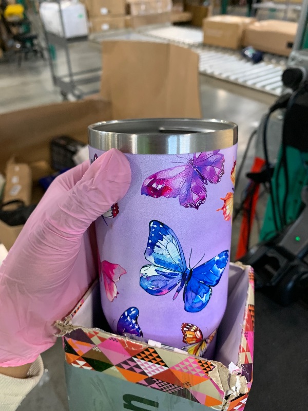 Photo 1 of ** SOLD AS IS, NO REFUND/RETURN** SEE COMMENTS!
30oz Butterfly Tumbler with Handle and Straw, Reusable Stainless Steel Insulated Leak Proof Travel Coffee Mug, Butterfly Gifts for Women
