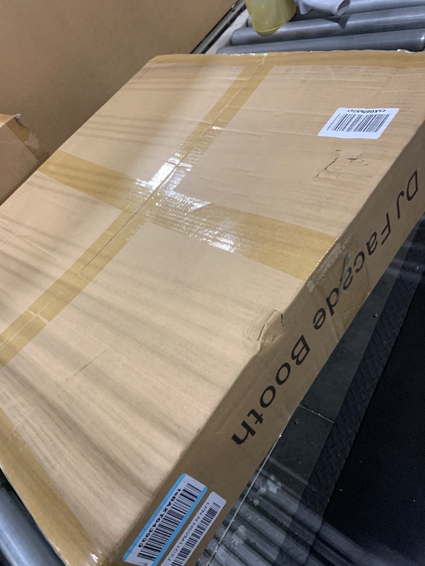 Photo 1 of ***MISSING PARTS*** Aodyow DJ Facade Booth Portable Event Cover Screen-Foldable 4 Detachable Metal Frame Light Projector Display Scrim Panel Stand with Carry Bag for Show,Party,Gathering,DJ Stand(White and Black)