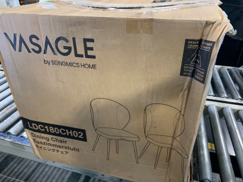 Photo 1 of ***ONLY ONE CHAIR*** VASAGLE EKHO Collection - Dining Chairs Set of 2, Upholstered Kitchen Chairs, Comfortable Seat, Synthetic Leather with Stitching, Mid-Century Modern, Easy Assembly, Living Room Lounge, Forest Green