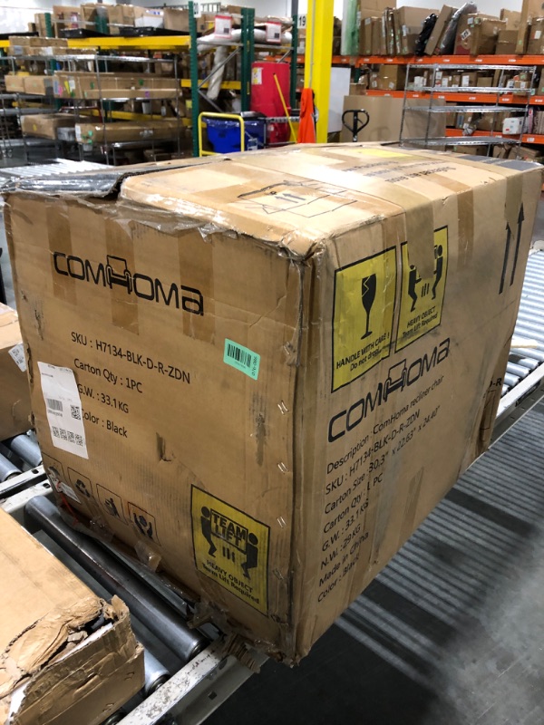 Photo 1 of ***MISSING ONE ARM*** COMHOMA Recliner Chair, Swivel Rocker Recliners, Reclining Sofa with Side Pockets, Cup Holders for Living Room, Bedroom (Brown)