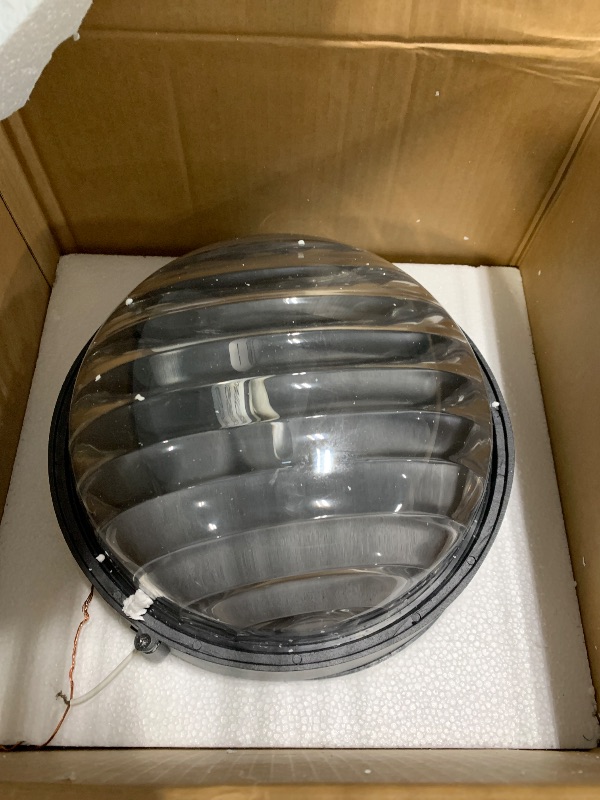 Photo 1 of *** 1 PC *** Luminzone 2Pcs Outdoor Round Bulkhead Light Flush Mount Ceiling, 9.5'' Waterproof Sauna Light Exterior Wall Light Fixtures with Black Aluminum Housing and Thickened Glass, for Deck, Cabin, Porch