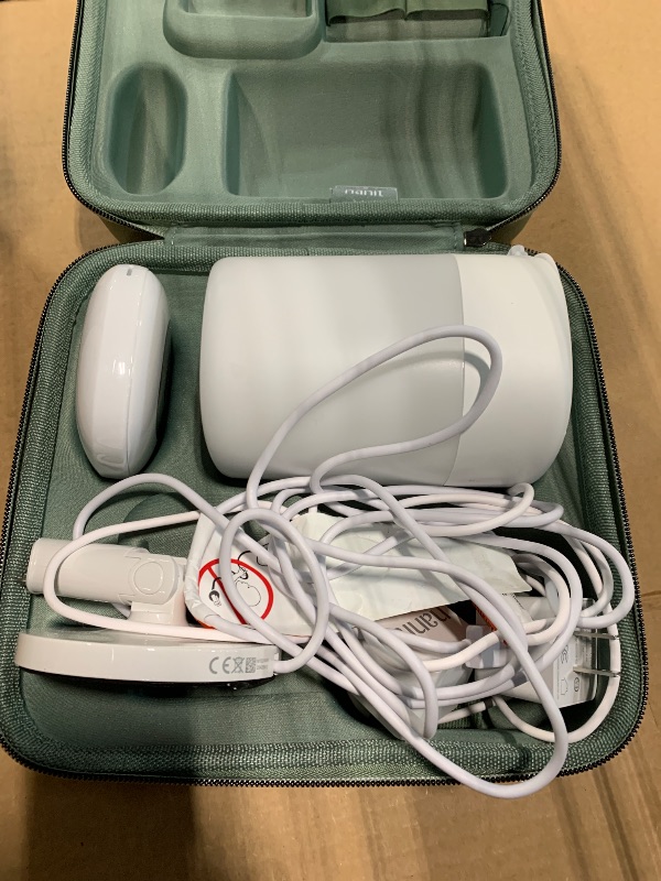 Photo 1 of *** NO BREATHING BAND *** Nanit Travel Light Bundle Pro Camera with Portable Flex Stand, Sound + Light Audio Monitor & Baby Night Light, and Travel Case - Green