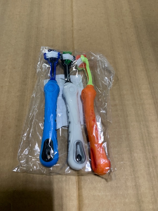 Photo 1 of *** 3 PCS *** Orgrimmar 4 Pcs Three Sided Pet Toothbrush Dog Brush Addition Bad Breath Tartar Teeth Care Dog Cat Cleaning Mouth