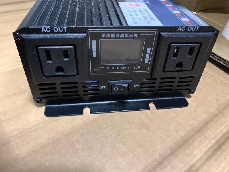 Photo 1 of *** NO POWER CABLE *** 5000W Power Inverter 12V DC to 110V AC Converter with LED Display Dual AC Outlets Dual Fans Radiating for RV, Camp, Boat and Home Emergency Portable Pure Sine Wave Inverter (Smart Screen, 5000W 12V)